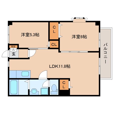 王寺駅 バス12分  白鳳台１丁目下車：停歩5分 2階の物件間取画像